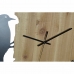 Nástenné hodiny DKD Home Decor Čierna Gaštanová Biela Železo Vták 50 x 4 x 50 cm Drevo MDF (2 kusov)