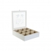 Krabice na čaj DKD Home Decor Modrý Bílý Zelená Fialová Kov Sklo Dřevo MDF (3 kusů)