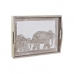 Tavă pentru gustari DKD Home Decor Gravare 40,5 x 30,5 x 7 cm Elefant Maro Indian