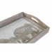 Tablett für Snacks DKD Home Decor Schnitzerei 40,5 x 30,5 x 7 cm Elefant Braun Indianer