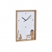 Horloge Murale DKD Home Decor Blanc Marron Bois Maisons Urbaine 20 x 4 x 30 cm
