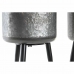 Set de Macetas DKD Home Decor Negro Gris Metalizado Metal Loft 25 x 25 x 46 cm