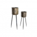 Conjunto de Vasos DKD Home Decor Preto Champanhe Metalizado Metal Loft 30 x 40 cm 25 x 25 x 80,5 cm (2 Unidades)