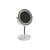 Magnifying Mirror with LED DKD Home Decor 14,5 x 14,5 x 33 cm Ceramic White Metallic