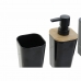 Fürdőszett DKD Home Decor Fekete Természetes Bambusz Alumínium polisztirén 11,5 x 11,5 x 38 cm