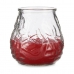 Ljus Pelargon Röd Transparent Glas Paraffin 9 x 9,5 x 9 cm