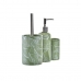 Bath Set DKD Home Decor Green Silver polypropylene Dolomite Tropical Leaf of a plant 9,5 x 9,5 x 37 cm