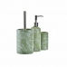 Комплект за Баня DKD Home Decor Зелен Сребрист полипропилен Dolomite Тропически Лист на растение 9,5 x 9,5 x 37 cm