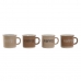 Комплект чаши за кафе части Home ESPRIT Кафяв Каменинов 4 Части 180 ml