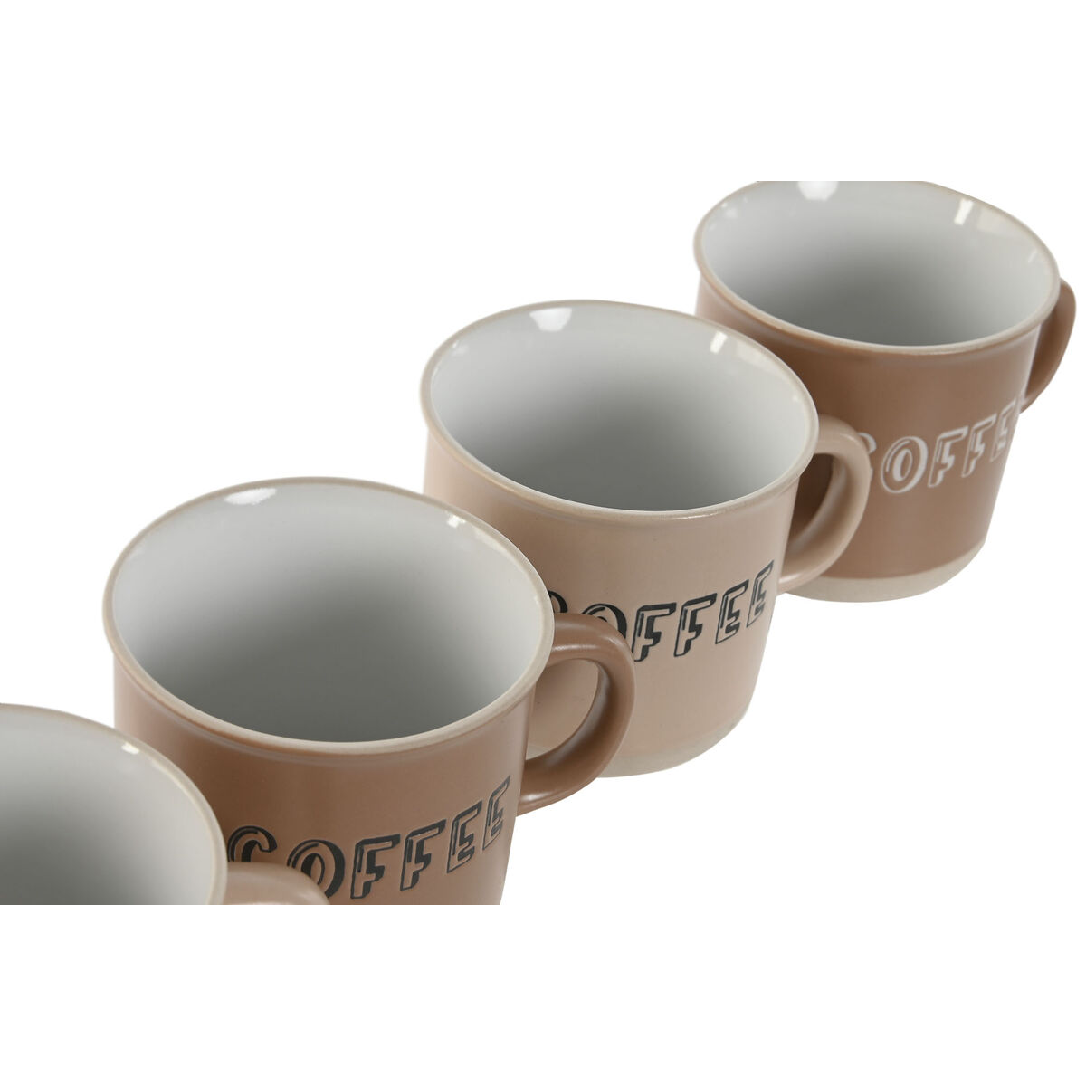 Komplet Lončkov za Kavo Home ESPRIT Rjava Gres 180 ml