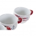 Vnt. kavos puodelių rinkinys DKD Home Decor Raudona Spalvotas Metalinis Keramikos dirbinys 4 Dalys 190 ml