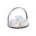 Комплект для аперитива DKD Home Decor Белый/Черный Металл Бамбук Керамика Loft 5 Предметы 20 x 20 x 14 cm