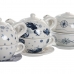Tea Set DKD Home Decor Blue White 750 ml Dolomite (3 Units)