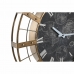 Wall Clock DKD Home Decor 60 x 6,5 x 78 cm Crystal Silver Black Golden Iron (2 Units)