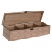 Krabice na čaj DKD Home Decor 30 x 9 x 8 cm Sklo Růžový Bílý 3 Kusy Dřevo MDF