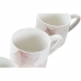 Set di 4 Tazze Mug DKD Home Decor Bianco Beige Grigio Rosa Metallo 330 ml 13 x 9 x 8 cm