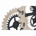Relógio de Parede DKD Home Decor Natural Preto MDF Engrenagens (70 x 4 x 45 cm)
