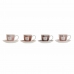 Piece Coffee Cup Set DKD Home Decor White Brown Pink 4 Pieces 90 ml