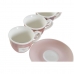 Набор из кофейных чашек DKD Home Decor Белый Коричневый Розовый 4 Предметы 90 ml