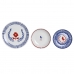 Набор посуды DKD Home Decor Фарфор Красный Синий Белый 27 x 27 x 3 cm 18 Предметы