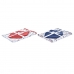 Set de mantelería DKD Home Decor 150 x 250 x 0,5 cm Rojo Azul Blanco (2 Unidades)