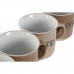 Ensemble de 4 mugs Home ESPRIT Marron Grès 285 ml 9 x 7 x 8 cm
