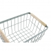 Wire Basket DKD Home Decor Green Beige Metal Pinewood Vintage 30,5 x 20 x 14,5 cm (2 Units)