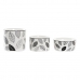 Appetizer Set DKD Home Decor White/Black Bamboo Stoneware Sheets Cottage 3 Pieces 8 cm 20 x 20 x 8 cm
