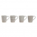 4 vnt. puodelių rinkinys Home ESPRIT Balta Rusvai gelsva Keramikos dirbinys 360 ml 9 x 7 x 10,6 cm