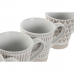 Ensemble de 4 mugs Home ESPRIT Blanc Beige Grès 360 ml 9 x 7 x 10,6 cm