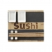 Sushi-set DKD Home Decor Zwart Natuurlijk Bamboe Raad van bestuur Orientaals 25 x 22 x 3 cm