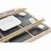 Sada na sushi DKD Home Decor Bambus Tabuľa Čierna Prírodná Orientálny 25 x 19 x 3 cm