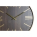 Nástenné hodiny DKD Home Decor 40 x 4 x 40 cm Čierna Gaštanová Železo Kývadlo Drevo MDF (2 kusov)