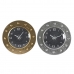 Wall Clock DKD Home Decor 48,5 x 6 x 48,5 cm Crystal Silver Black Golden Iron (2 Units)
