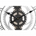 Nástěnné hodiny DKD Home Decor Stříbřitý Černý MDF Železo Zařízení Loft (60 x 4 x 60 cm)