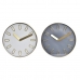 Orologio da Parete DKD Home Decor 35,5 x 4,2 x 35,5 cm Cristallo Grigio Dorato Alluminio Bianco Moderno (2 Unità)