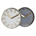 Sieninis laikrodis DKD Home Decor 35,5 x 4,2 x 35,5 cm Stiklas Pilka Auksinis Aliuminis Balta Šiuolaikiškas (2 vnt.)