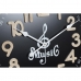 Horloge Murale DKD Home Decor Noir Blanc Vintage Musical 60 x 4,5 x 60 cm Bois MDF (2 Unités)