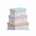 Set of Stackable Organising Boxes DKD Home Decor Navy Cardboard (43,5 x 33,5 x 15,5 cm)