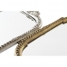 Snackdienblad DKD Home Decor 40,5 x 23,5 x 4,5 cm Spiegel Zilverkleurig Gouden Hars (2 Stuks)