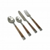 Cutlery DKD Home Decor Natural Silver Stainless steel Acacia (4,5 x 2 x 20 cm)