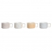 Piece Coffee Cup Set DKD Home Decor Yellow Blue White Red Metal Bamboo Dolomite 4 Pieces 260 ml