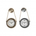 Настенное часы DKD Home Decor 28,5 x 8 x 50 cm Стеклянный Железо Vintage (2 штук)