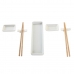 Σετ σούσι DKD Home Decor Λευκό Φυσικό Bamboo Πήλινα Ανατολικó 24 x 7 x 2 cm (12 Μονάδες)