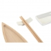 Σετ σούσι DKD Home Decor Λευκό Φυσικό Κεραμικά Bamboo Ανατολικó 8 x 5 x 2 cm (12 Μονάδες)