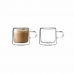 Dele kaffekopsæt DKD Home Decor Krystal Gennemsigtig 260 ml Borosilikatglas