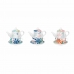 Juego de Tetera DKD Home Decor Cristal Porcelana Azul Verde (3 Unidades)