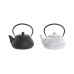 Teapot DKD Home Decor Black Stainless steel White (2 Units)