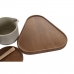 Sugar Bowl DKD Home Decor 19,5 x 18,5 x 7 cm Beige Brown Rubber wood 4 Pieces