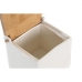 Αλατιέρα με Καπάκι DKD Home Decor Λευκό Φυσικό Bamboo Πορσελάνη 10,5 x 9 x 9 cm (x2)